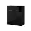 Commode noir - Verre noir 2P 1T