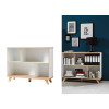 Meuble bas rangement ouvert blanc et bois scandinave