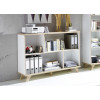 Meuble bas rangement ouvert blanc et bois scandinave