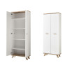 Armoire de classement haute blanche et bois scandinave