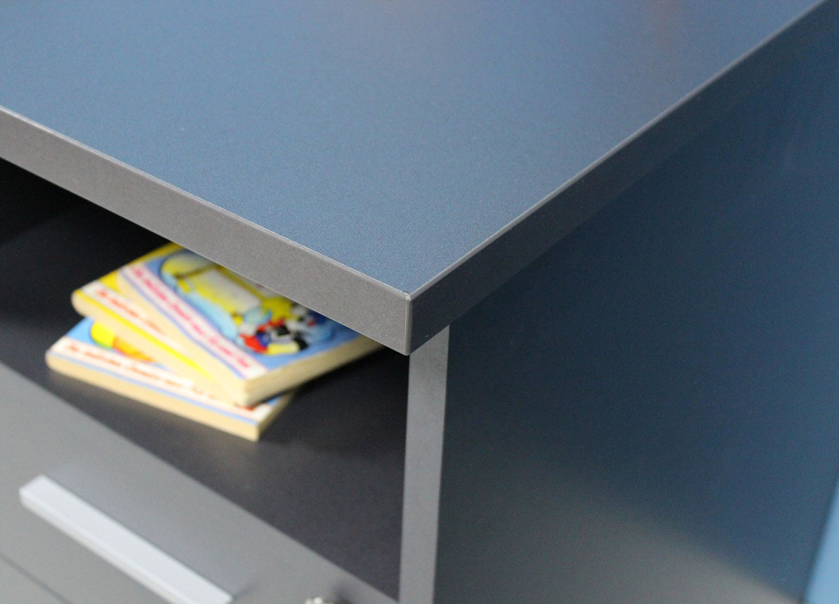 Bureau rangement intégré gris anthracite