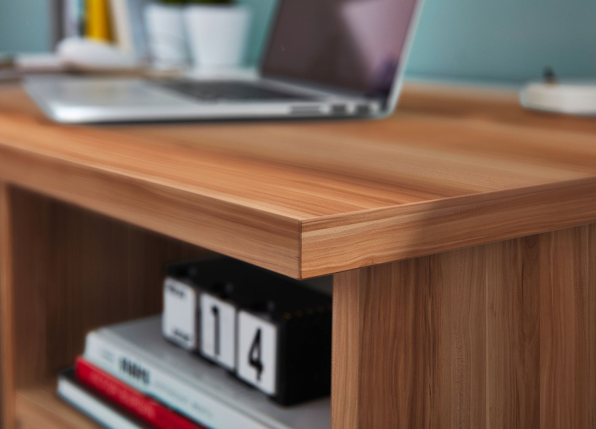 Bureau rangement intégré Noyer/Noir