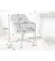 Chaise de bureau matelassée velours grise
