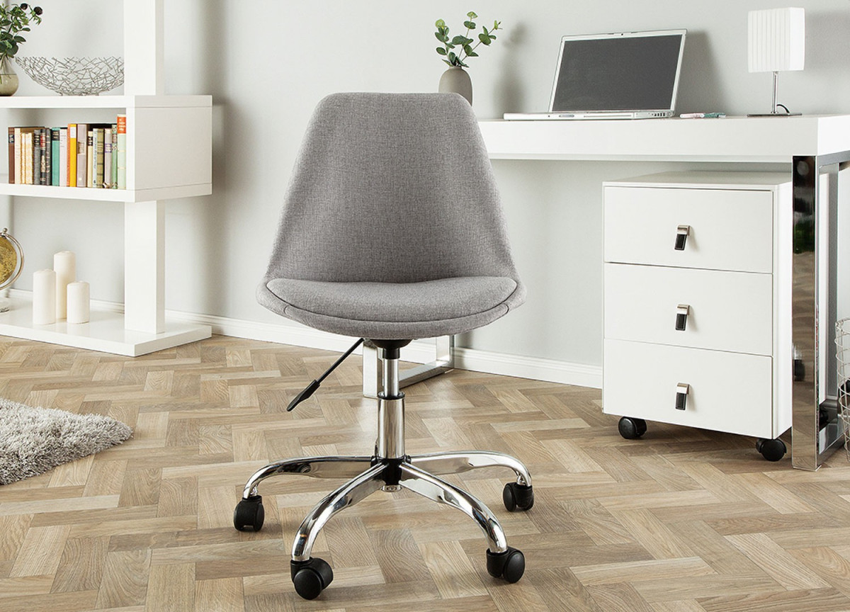 Chaise de bureau réglable en hauteur gris clair