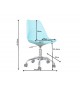 Chaise de bureau scandinave réglable en hauteur bleu clair