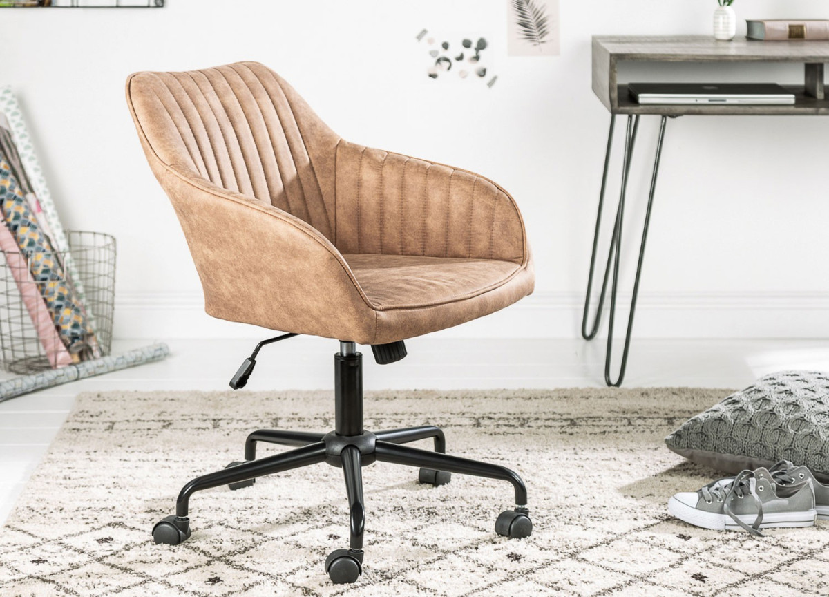 Chaise de bureau réglable, tournante, avec accoudoirs