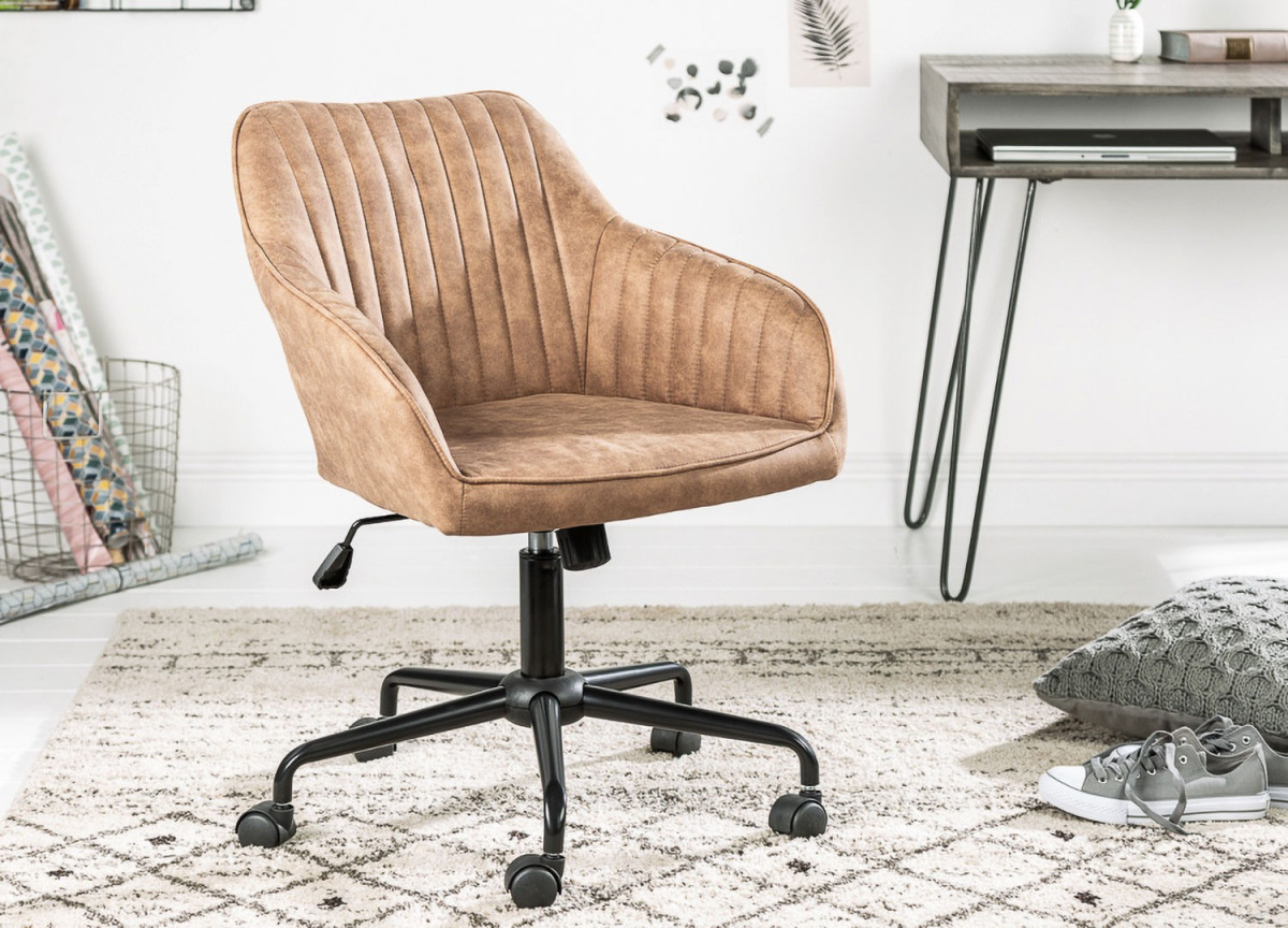 Chaise de bureau réglable, tournante, avec accoudoirs