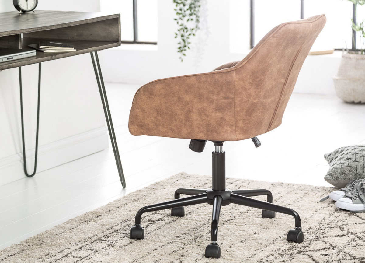 Chaise de bureau réglable, tournante, avec accoudoirs