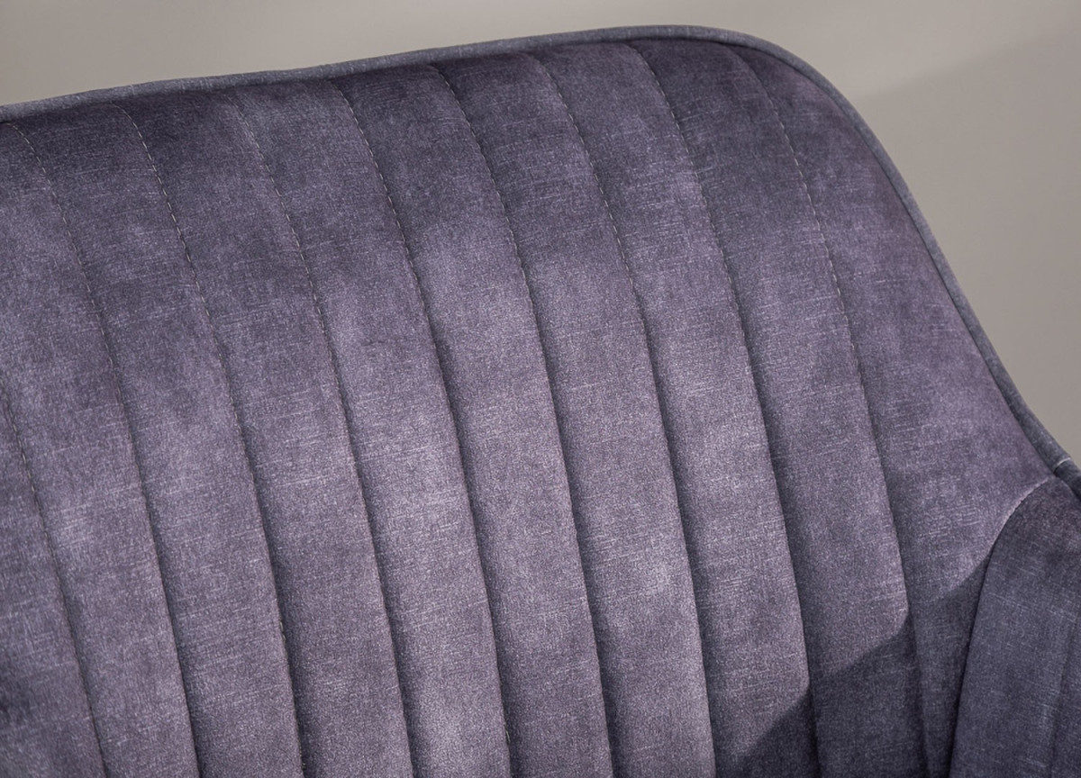 Chaise de Bureau Velours Gris avec accoudoirs