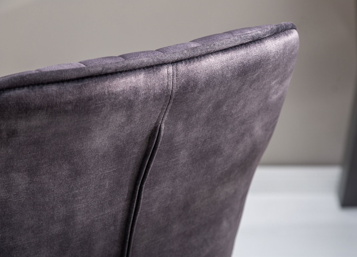 Chaise de Bureau Velours Gris avec accoudoirs