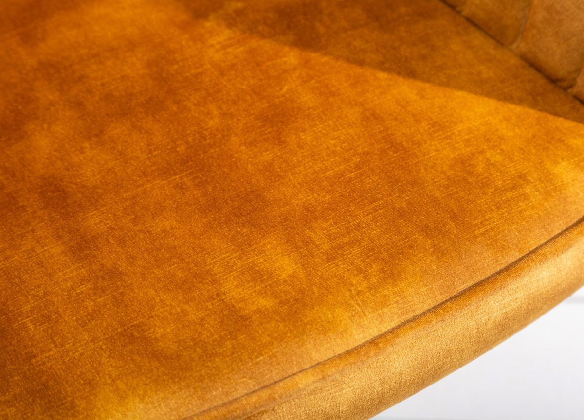 Chaise de Bureau Velours Jaune Or avec accoudoirs