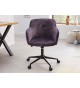 Chaise de bureau design en velours gris foncé