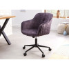 Chaise de bureau design en velours gris foncé