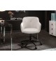 Chaise de bureau design en cuir synthétique blanc