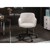 Chaise de bureau design en cuir synthétique blanc