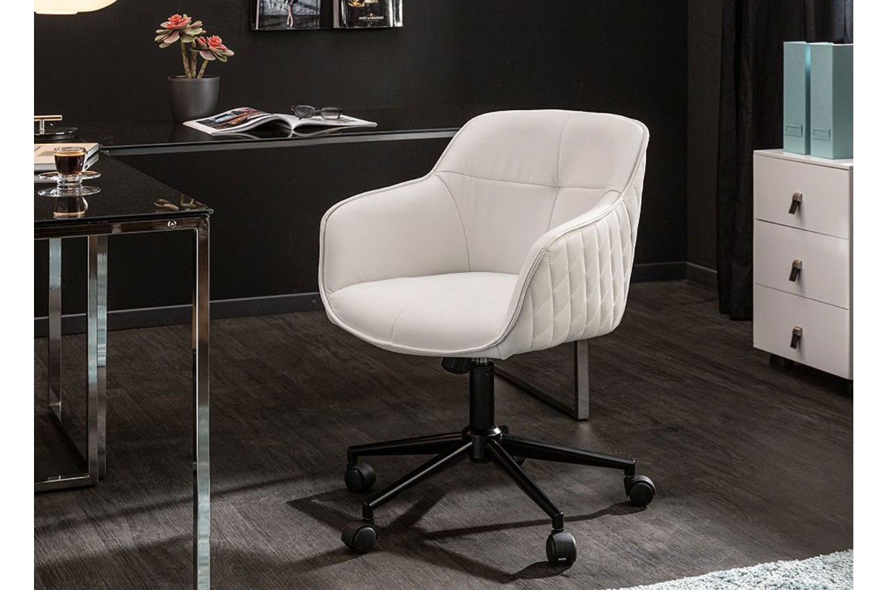 Chaise Fauteuil de bureau chaise pivotante design cuir synthétique Chaise Blanc