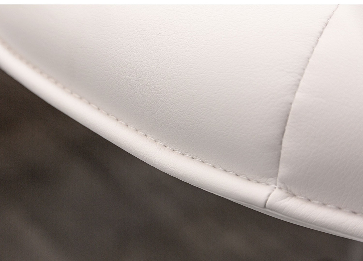 Chaise de bureau design en cuir synthétique blanc