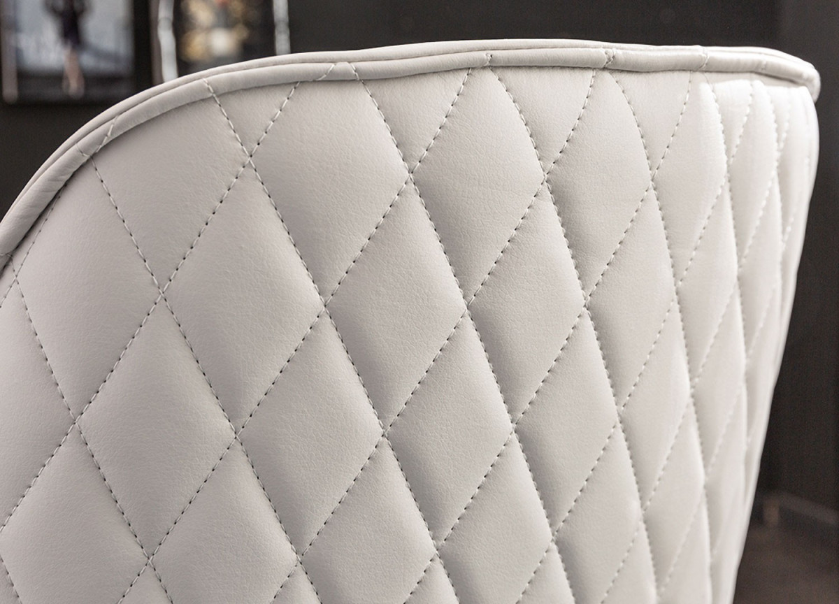 Chaise de bureau design en cuir synthétique blanc