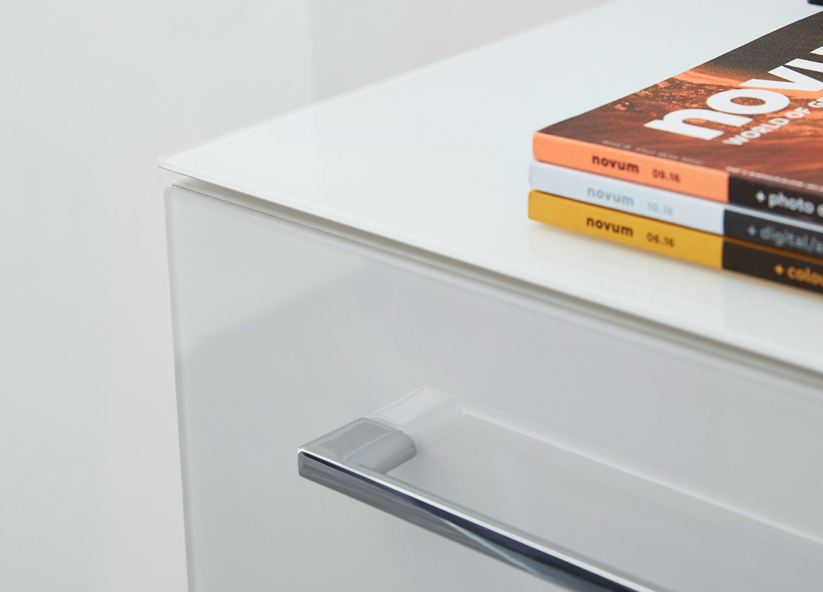 Table de travail bureau blanc verre blanc
