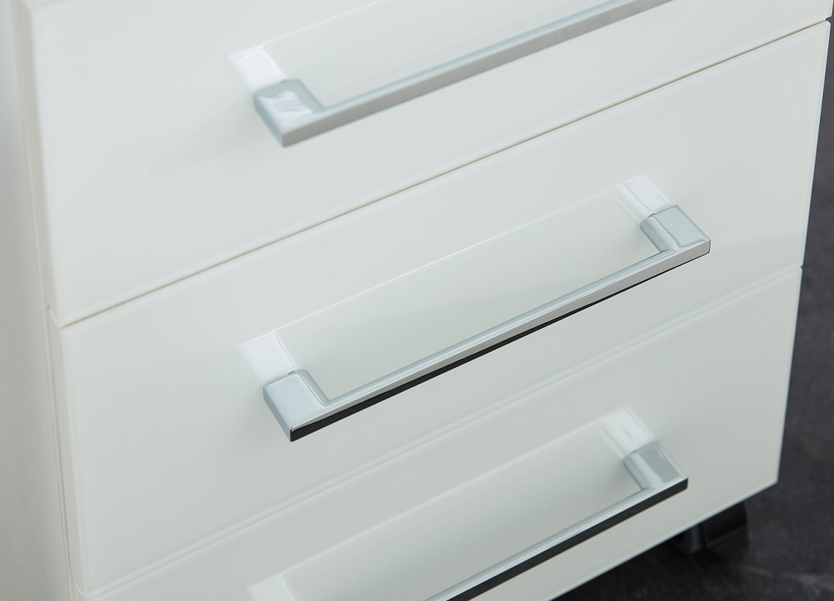 Table de travail bureau blanc verre blanc
