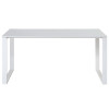 Table de travail bureau blanc verre blanc