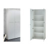 Armoire bureautique haute blanche verre blanc