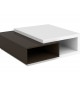 Table basse carrée blanche et gris laqué brillant