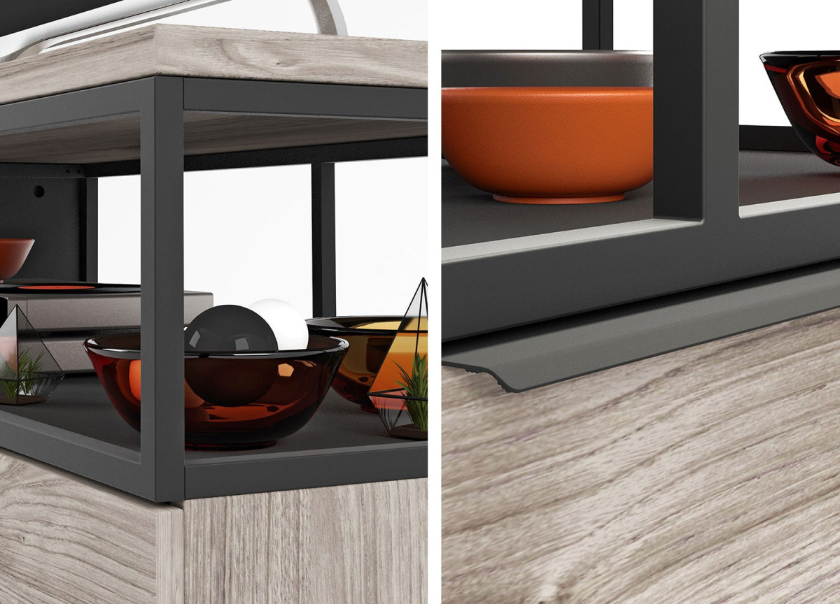 Meuble TV style industriel 180 cm
