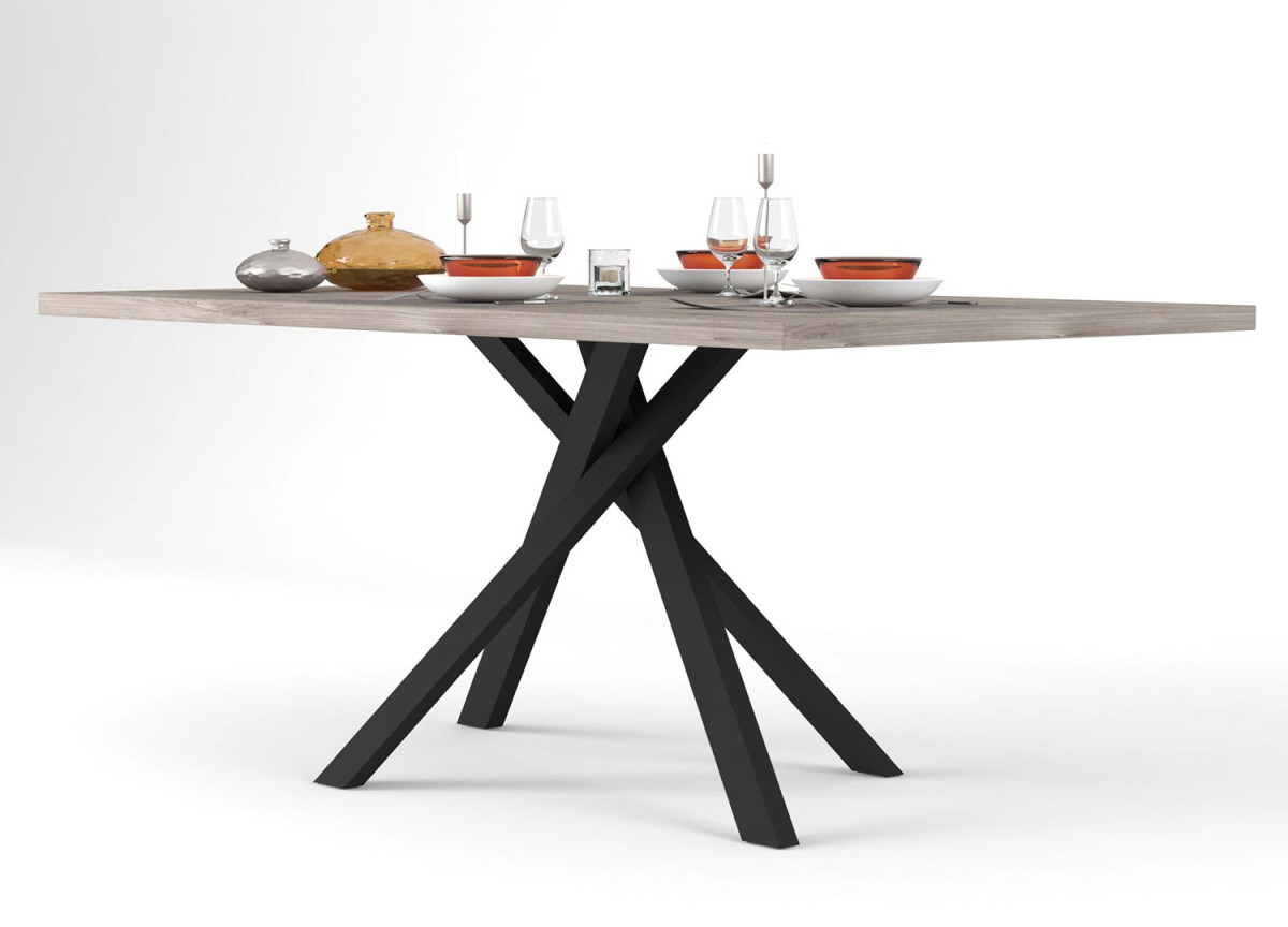 Table à manger bois et métal style industrielle
