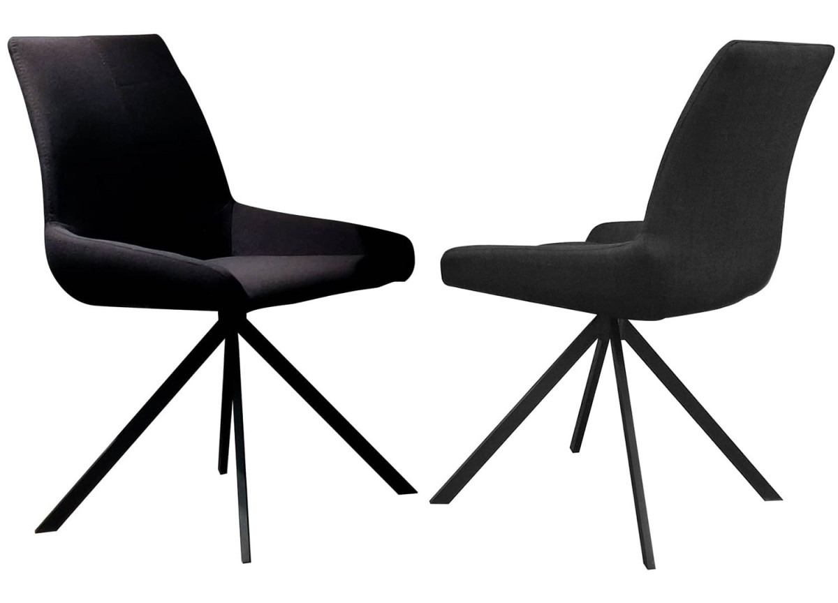 Chaise design en tissu noir