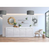 Buffet design 4 portes avec reliefs blanc 220 cm