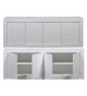 Buffet design 4 portes avec reliefs blanc 220 cm