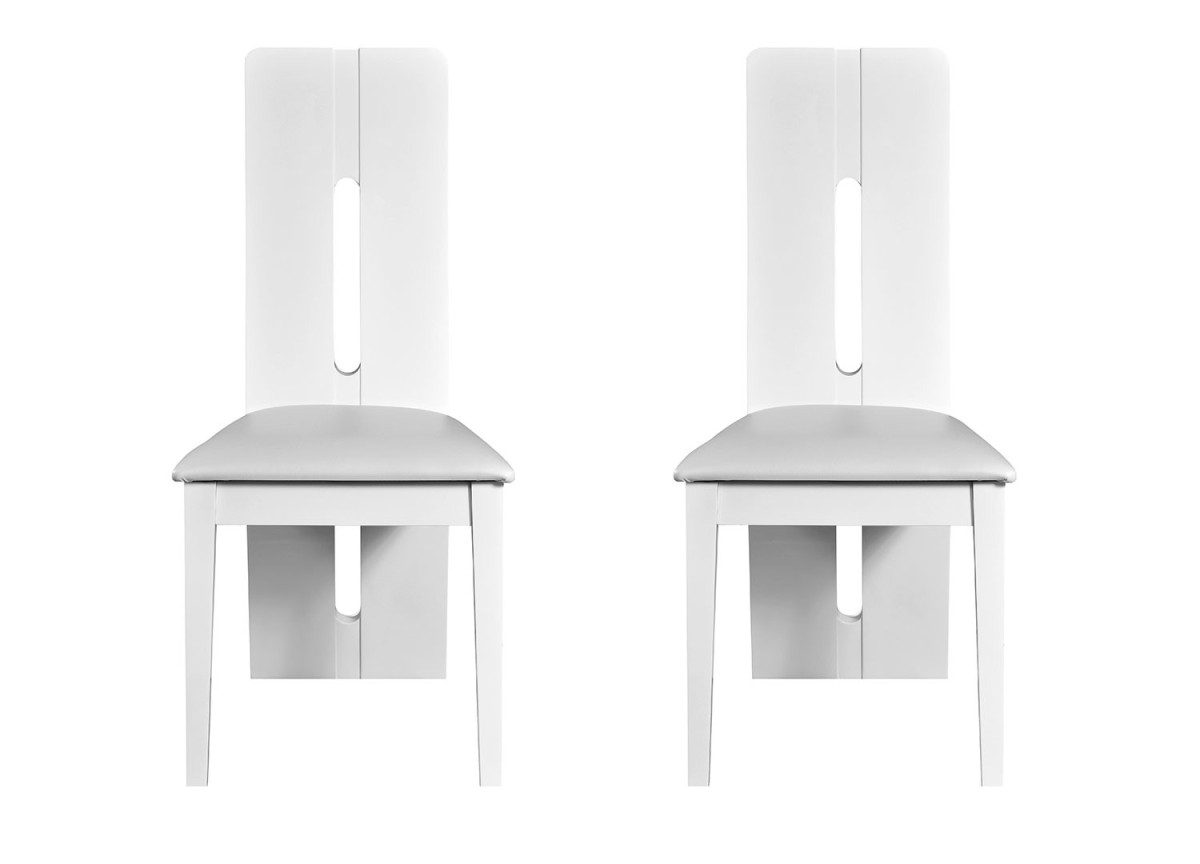 Lot de 2 chaises de table laquées blanc