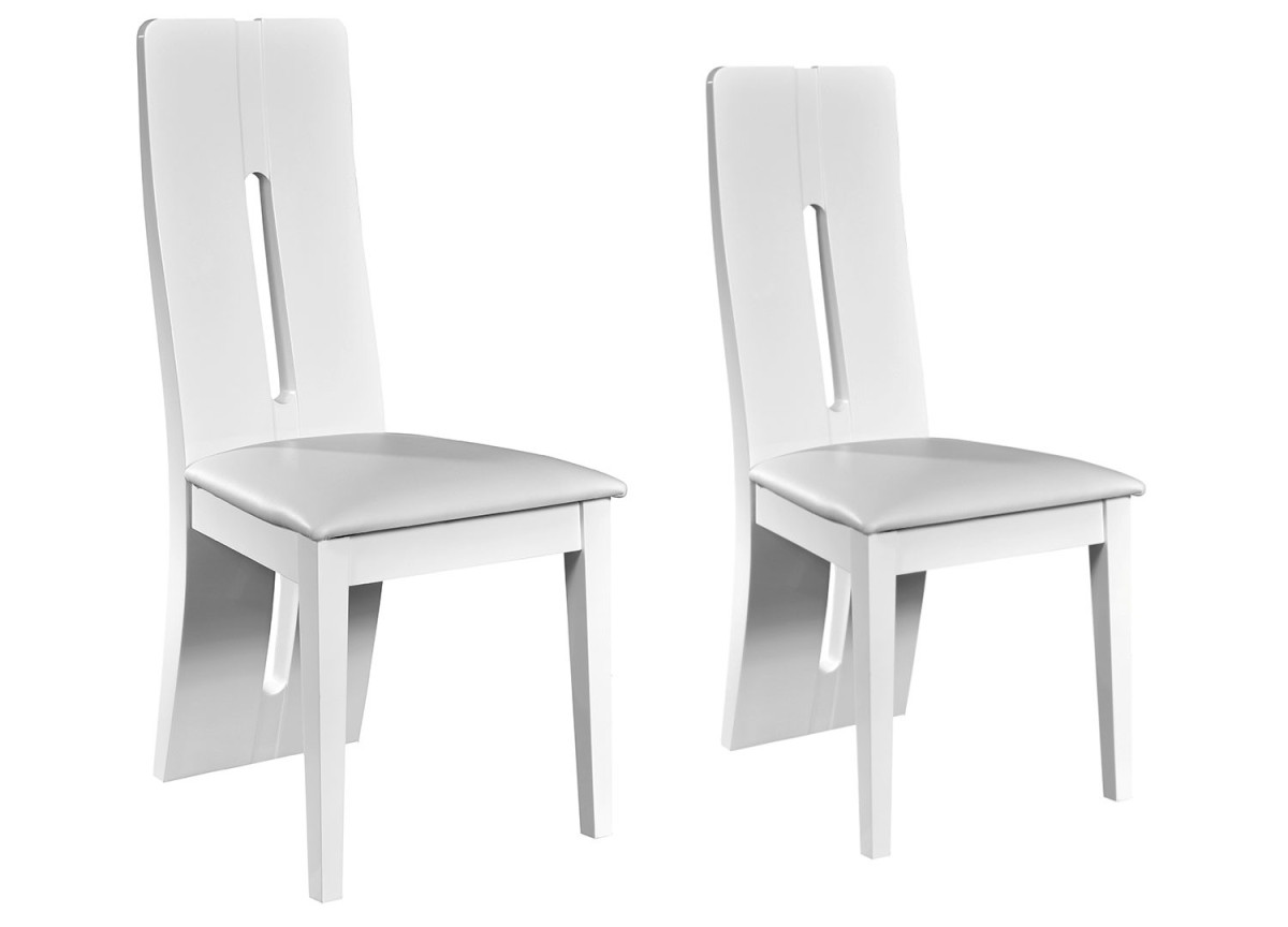 Lot de 2 chaises de table laquées blanc