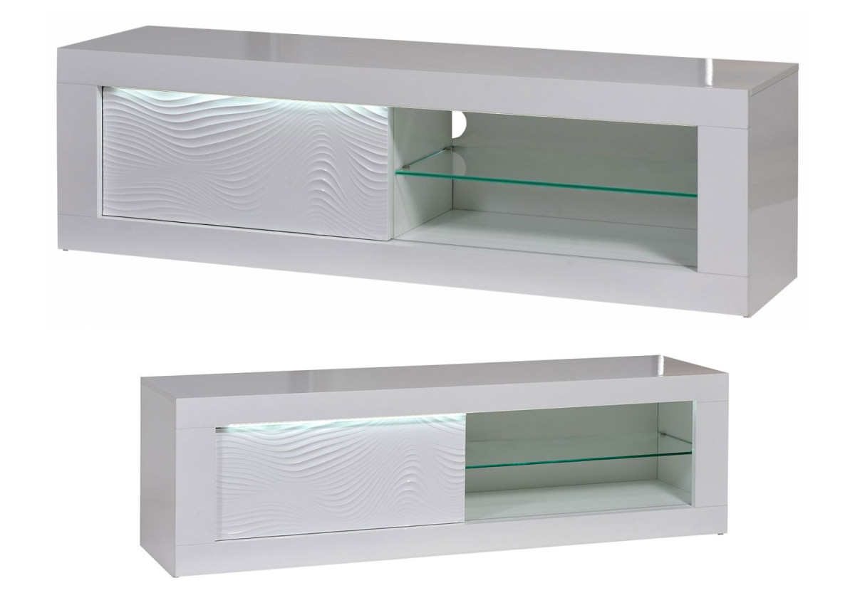 Ensemble de meuble tv design blanc laqué