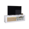 Meuble tv blanc et bois avec relief 3D - 170 cm