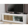 Meuble tv blanc et bois avec relief 3D - 170 cm