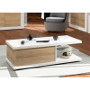 Table basse rectangulaire laqué blanc et bois 120 cm