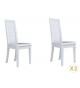 2 chaises de table design laquées blanches