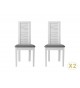 2 chaises de table design laquées blanches et grises