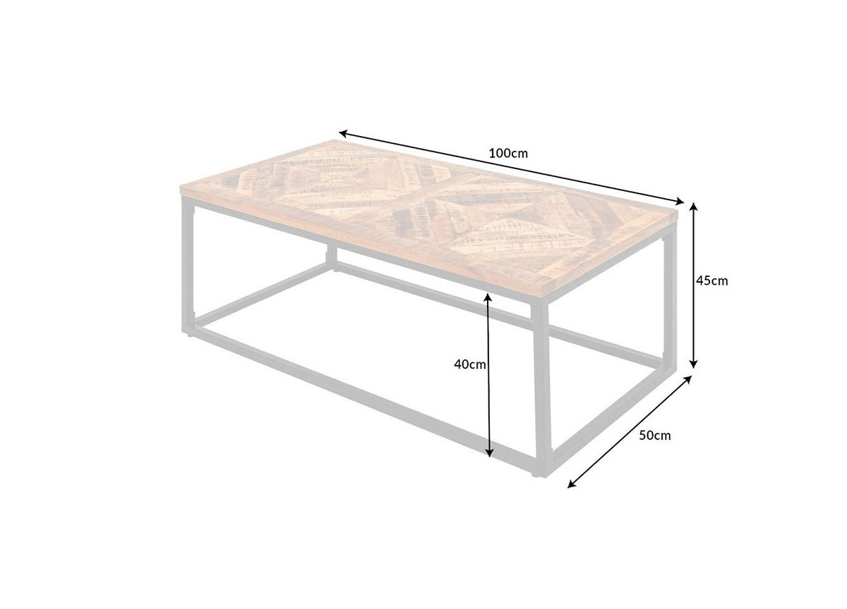 Table Basse Bois et Fer Forgé / Rectangulaire