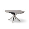 Table ronde céramique anthracite pieds acier brossé