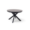 Table ronde céramique anthracite pieds acier noir