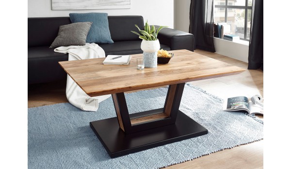Table basse design bois acacia et métal