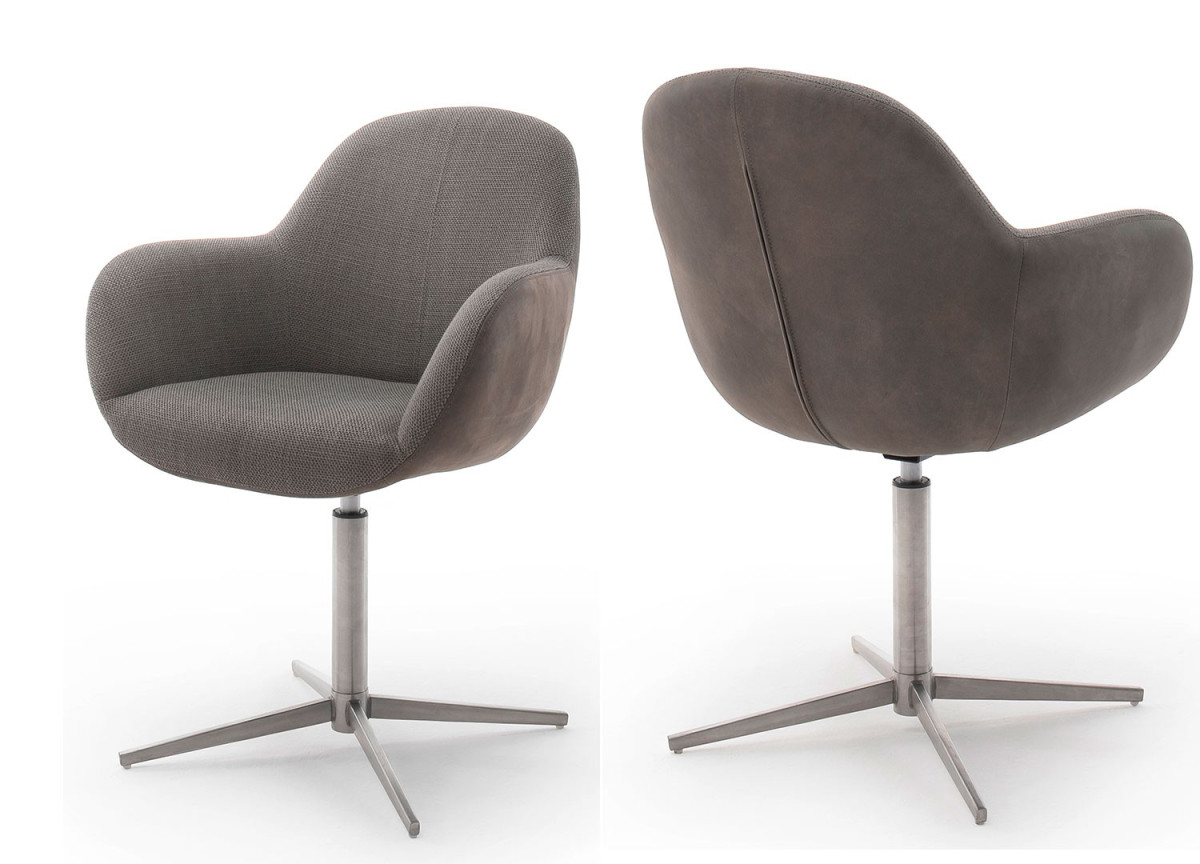 2 Fauteuils pivotants de salle à manger - Pieds chromé ou noir
