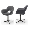 2 Chaises fauteuils de table pivotants - Pieds chromé ou noir