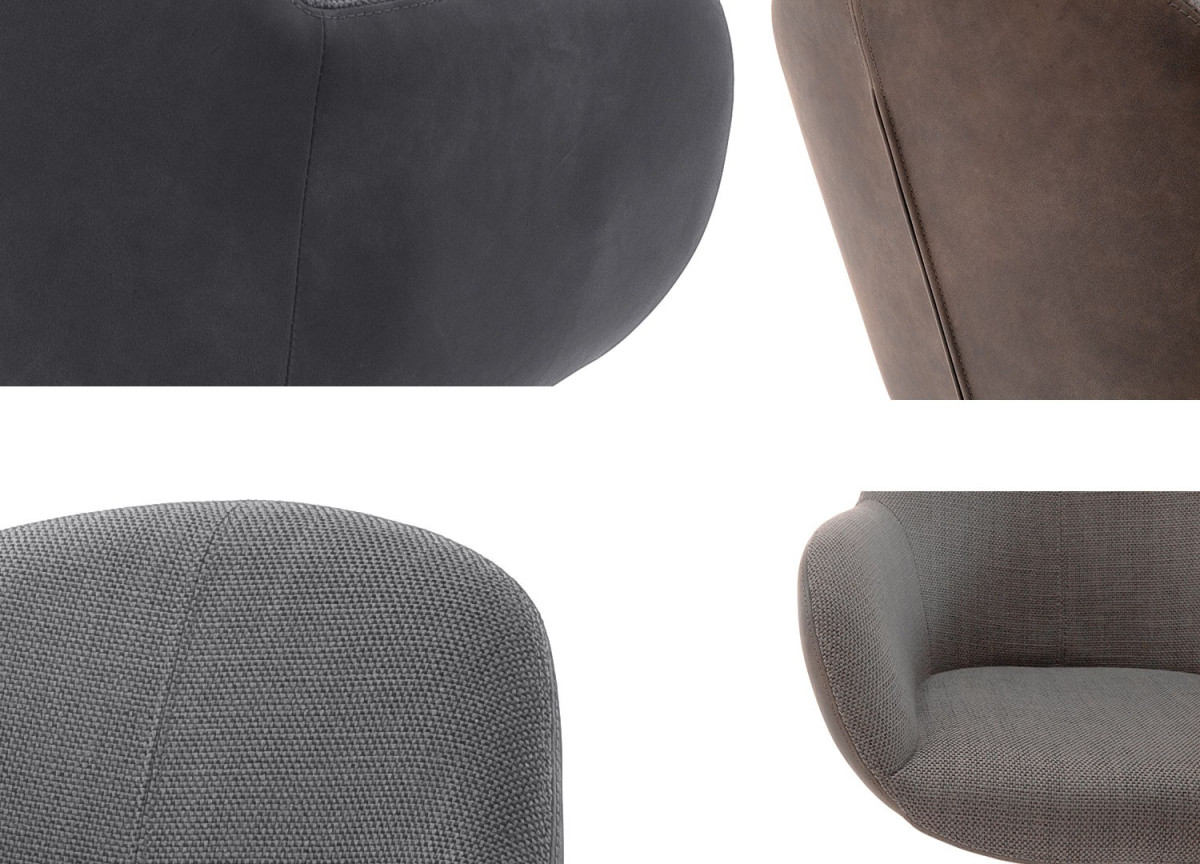 2 Chaises fauteuils de table pivotants - Pieds chromé ou noir