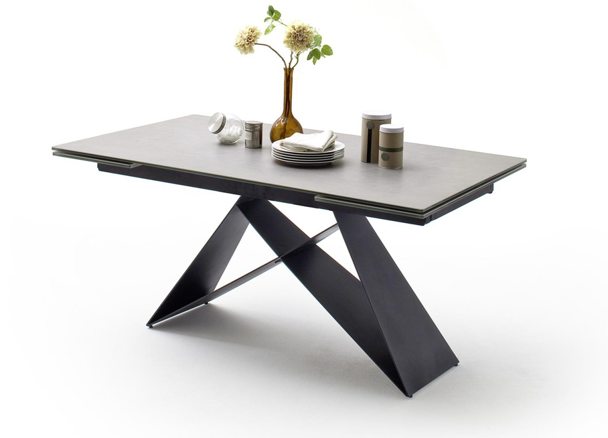 Table céramique extensible 160-240 gris clair