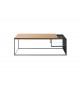 Table basse design bois et métal 120 cm
