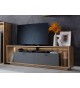 Meuble TV design bois et gris 200 cm